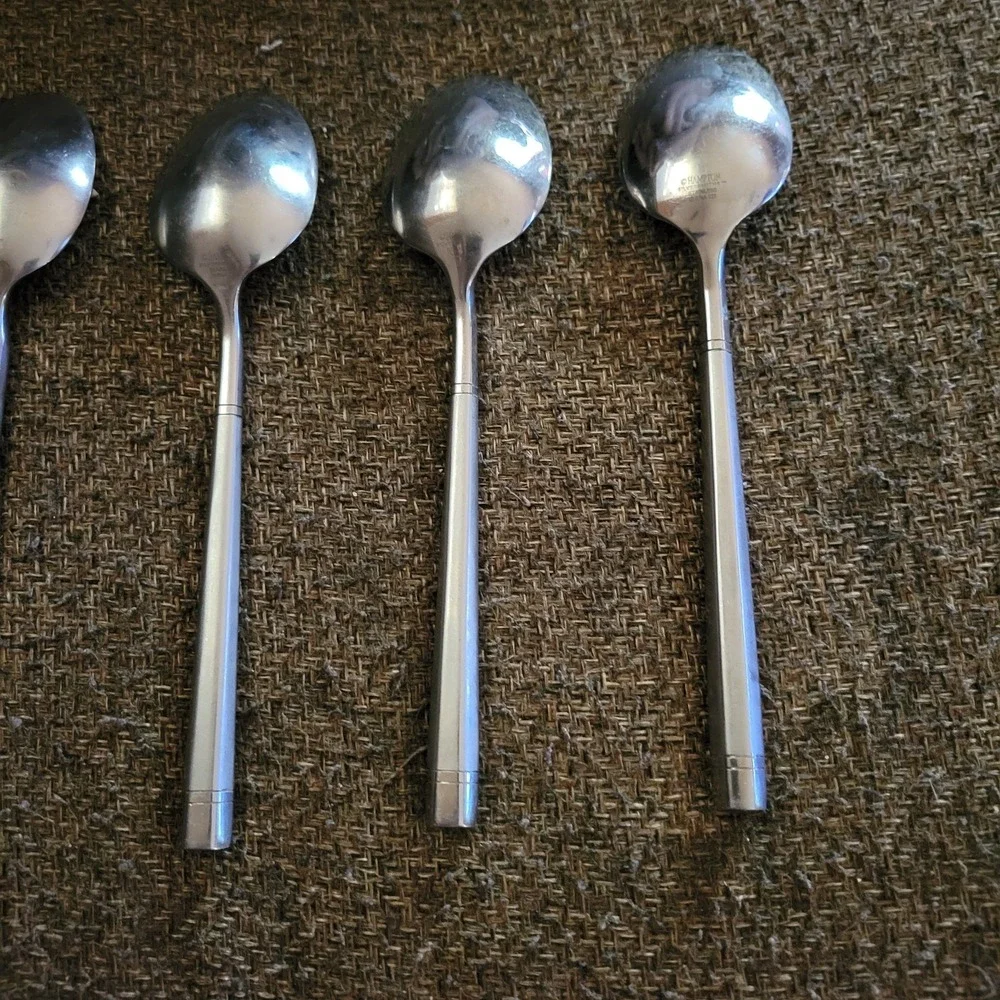 Hampton Silversmiths Stainless China 028‎ Teaspoons Set of 4 Silverware Flatware